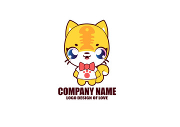 原创卡通小猫可爱小猫logo