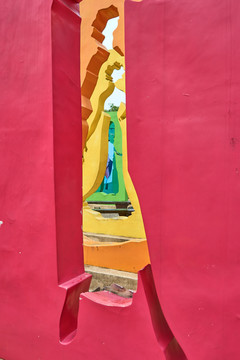 彩色雕塑背景
