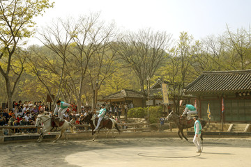韩国传统骑术表演
