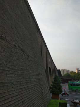 黄昏中的西安古城墙