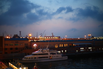 大连港夜景