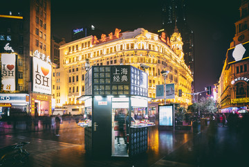 上海南京路步行街夜景