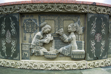 古代人物婚礼雕塑