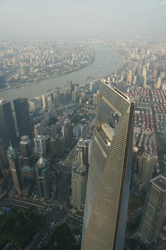 上海中心大厦俯瞰上海陆家嘴