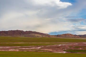 中国西藏阿里高原草原无人旷野蓝