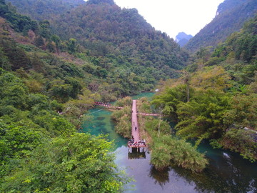 航拍荔波小七孔景区