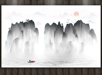 水墨山水图背景
