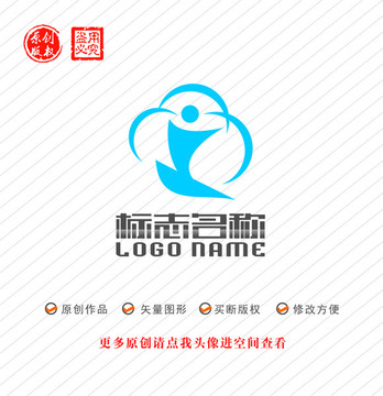 Y字母人云树船教育科技logo