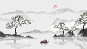 意境水墨山水装饰画