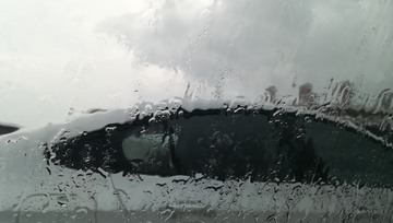 下雨的车窗外