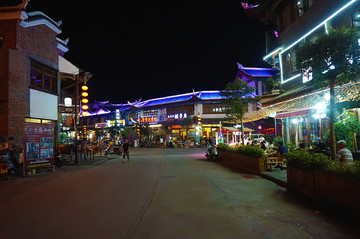 荔波古镇街道夜景