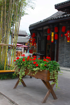 平乐古镇老街花台