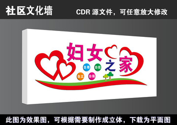 妇联妇女之家社区文化墙展板