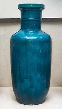 清代孔雀绿釉瓶