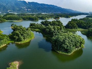 航拍重庆龙水湖