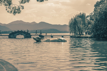 杭州西湖怀旧老照片