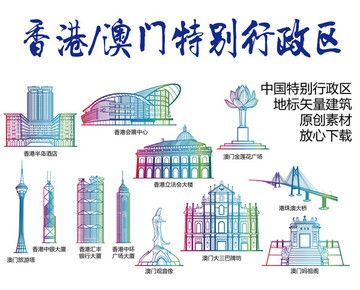 特别行政区标志建筑矢量大全