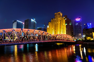 上海夜景外白渡桥夜景