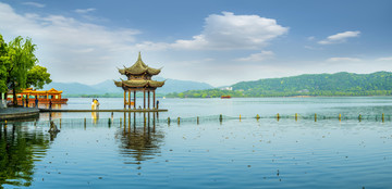 杭州西湖风光全景大画幅