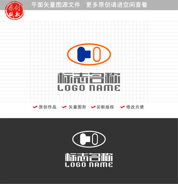 HO字母OH标志logo