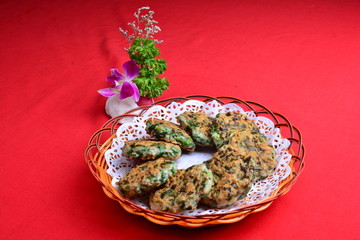 香煎蚬肉韭菜饼