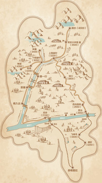 香格里拉雨崩徒步线路图