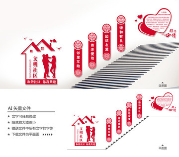 社区楼道文化墙