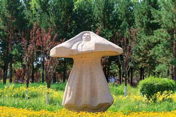 城市广场花圃蘑菇造型景观