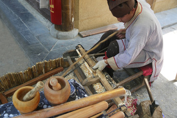 木质蒜杵子制作