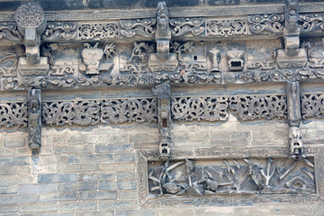 古代廊檐雕花