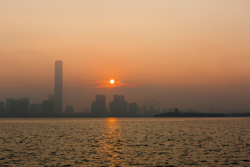 金鸡湖日出