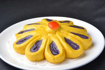 金瓜紫薯糕