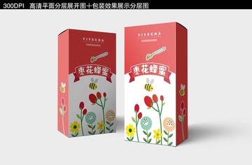 枣花蜂蜜包装盒设计