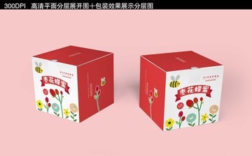 枣花蜂蜜包装设计盒子