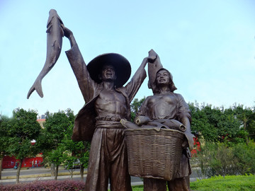 渔家雕塑