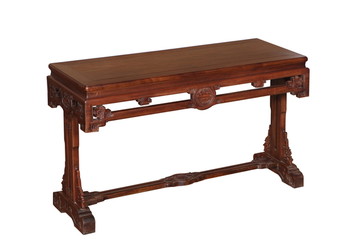 红木雕花书桌