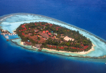 马尔代夫库鲁巴岛岛俯视图