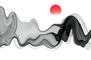禅意新中式抽象水墨山水装饰画