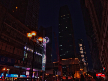 重庆渝中区建筑风景 夜色夜景