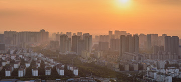 眉山东坡岛湿地城市全景夜景