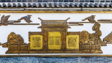 杨家埠墙面古典建筑铜雕