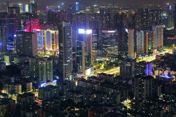 广州珠江新城城市风光夜景