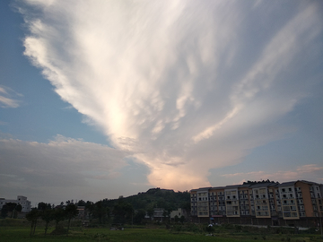 天空晚霞彩色蘑菇云爆炸云