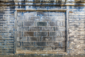 杨家埠古宅影壁砖墙纹理素材