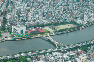 晴空塔天空树俯瞰东京街道