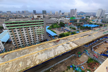 南宁火车站远景及在建高架桥