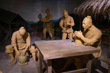 古代陶瓷作坊生产场景