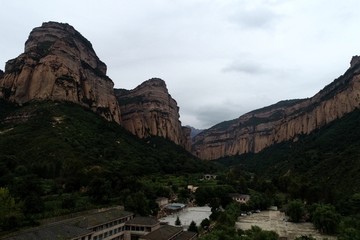 航拍黄崖洞风景区