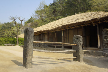 韩国济州岛石屋草房