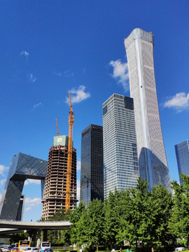建设中的CBD北京最高楼中国尊